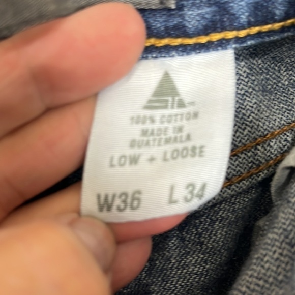 Levi's Silvertab Low & Loose Jeans Men's 36 Blue 5 Pocket Zip Rigid Denim Y2K - Picture 10 of 15